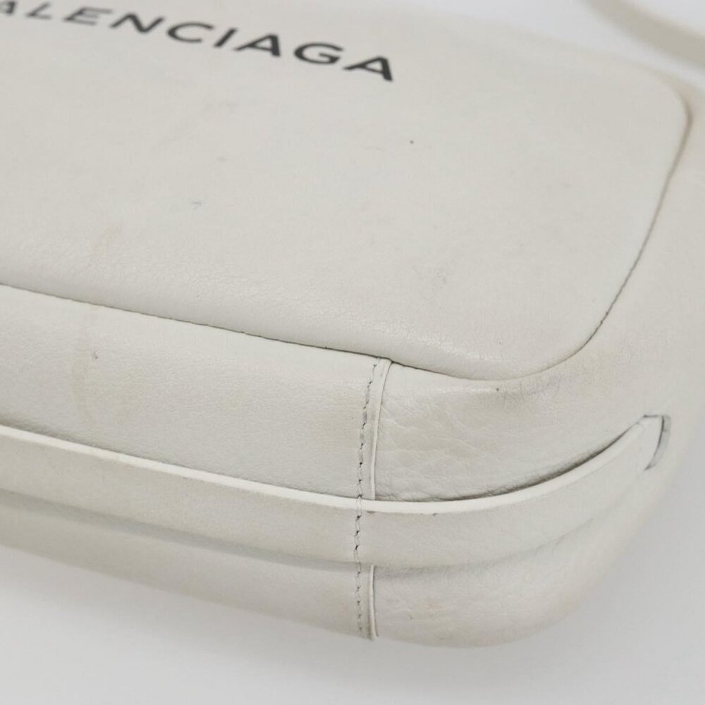 Authentic BALENCIAGA Shoulder Bag Leather White Silver 489812 - Picture 2 of 16